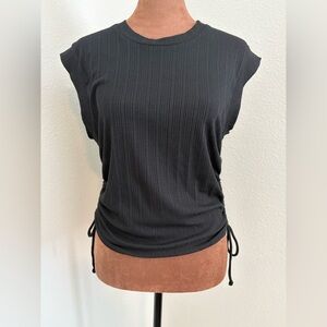 Wild Fable Black Ribbed Short Sleeve Top